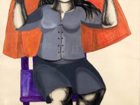 Juana Elena Diz (1925), Composición, témpera sobre papel, 75 x 50 cm.